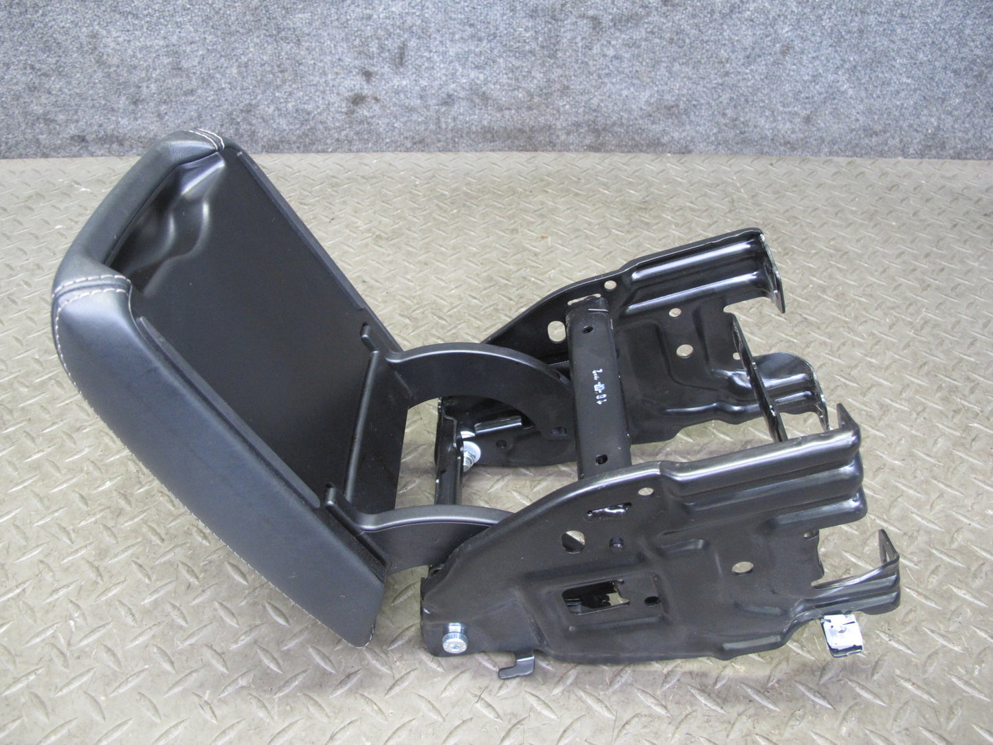 10-16 Audi A4 S4 Front Center Console Leather Armrest Black w Bracket OEM