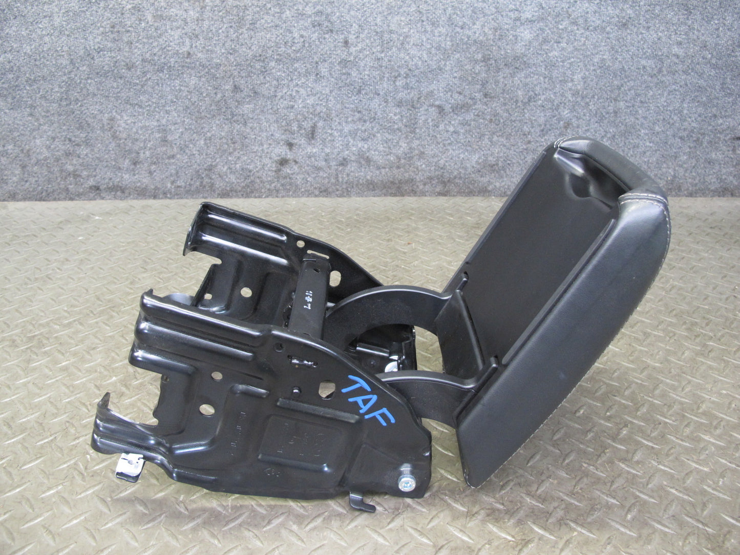 10-16 Audi A4 S4 Front Center Console Leather Armrest Black w Bracket OEM