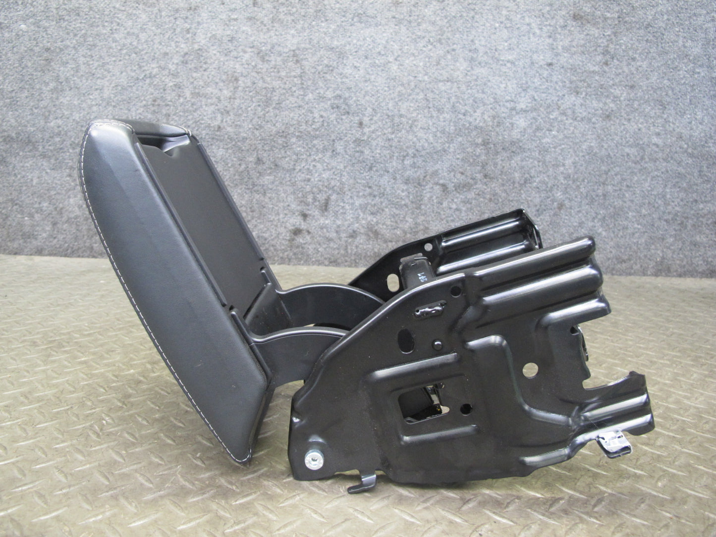 10-16 Audi A4 S4 Front Center Console Leather Armrest Black w Bracket OEM