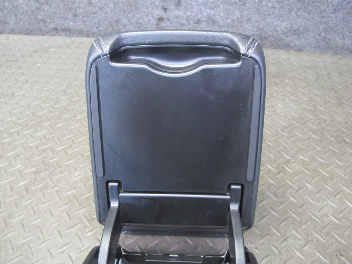 10-16 Audi A4 S4 Front Center Console Leather Armrest Black w Bracket OEM