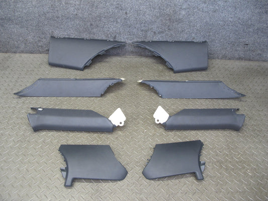 10-16 Audi B8 A4 S4 Sedan Set of 8 Interior Pillar Trim Cover Panel Black OEM