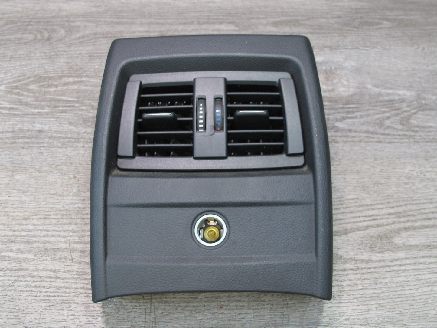 12-16 BMW F30 335i Sedan Rear Center Console Air Vent w Trim Panel Black OEM