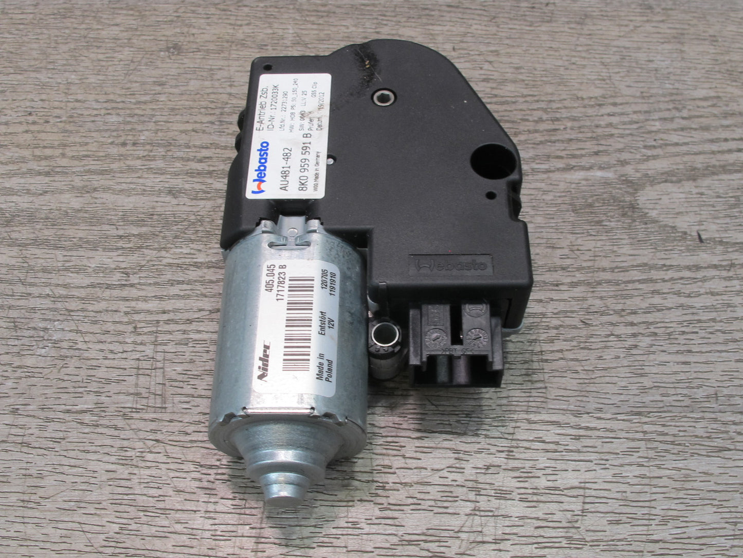 10-16 Audi A4 S4 B8 Sunroof Motor Drive Unit 8K0959591B OEM