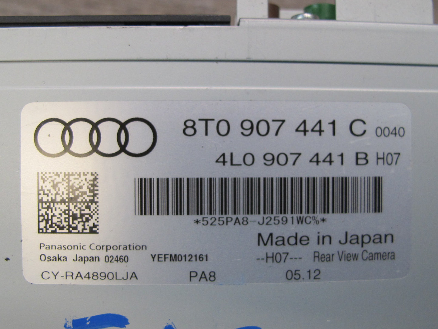 10-16 Audi A4 S4 B8 Rear View Reverse Camera Control Module 8T0907441C OEM