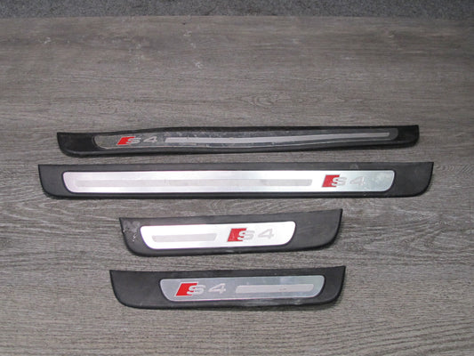 10-16 Audi S4 S-line Set of 4 Front & Rear Door Scuff Sill Plate Trim Panel OEM