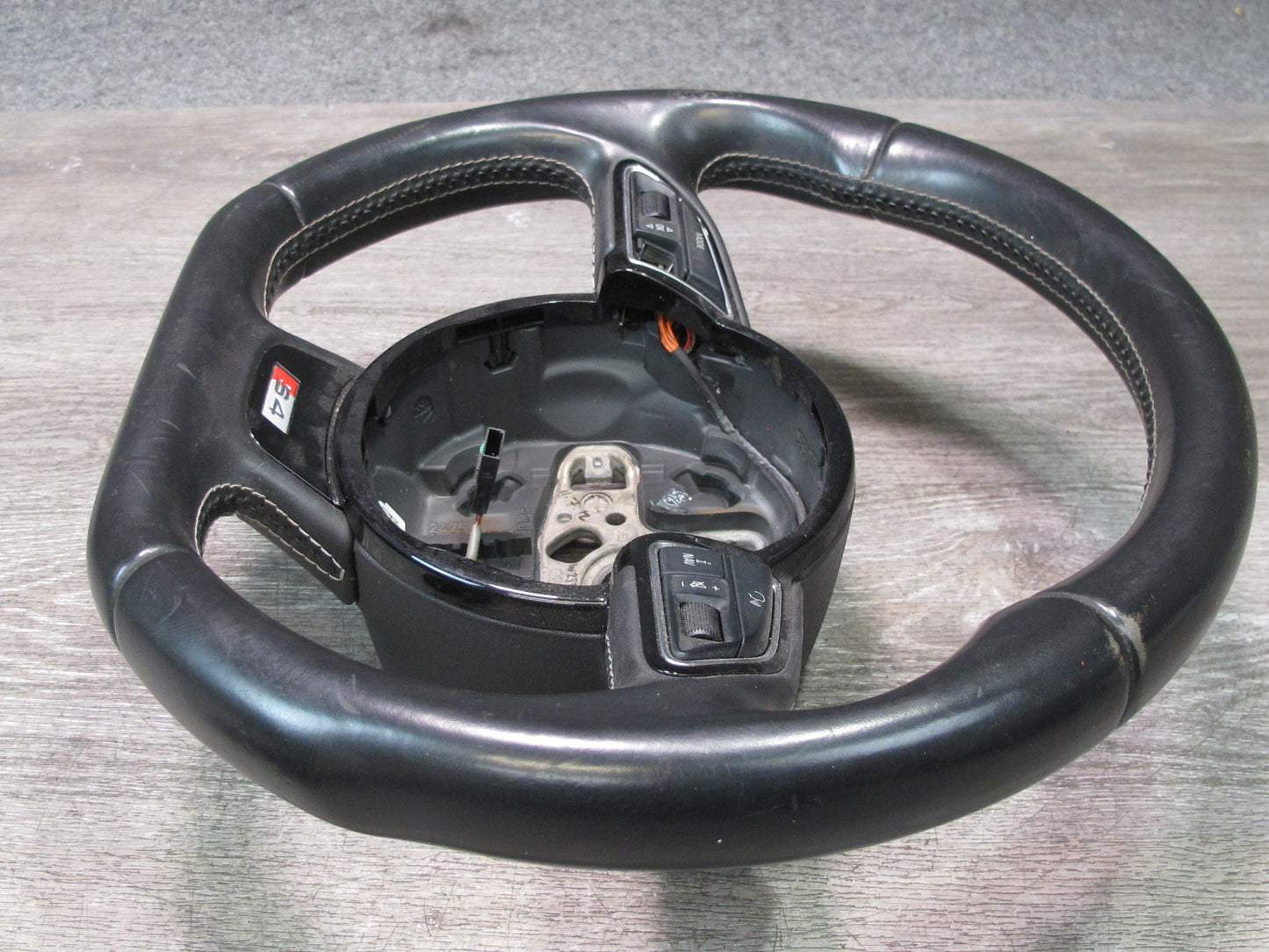 13-16 Audi A4 S4 B8 AT 3-SPOKE S-line Sport Leather Steering w Paddles Black OEM