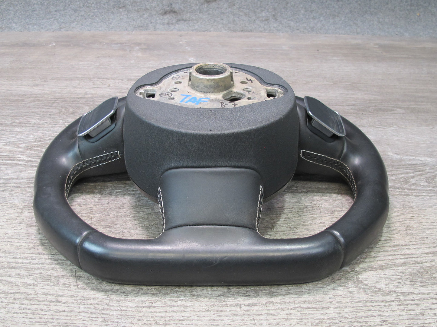 13-16 Audi A4 S4 B8 AT 3-SPOKE S-line Sport Leather Steering w Paddles Black OEM