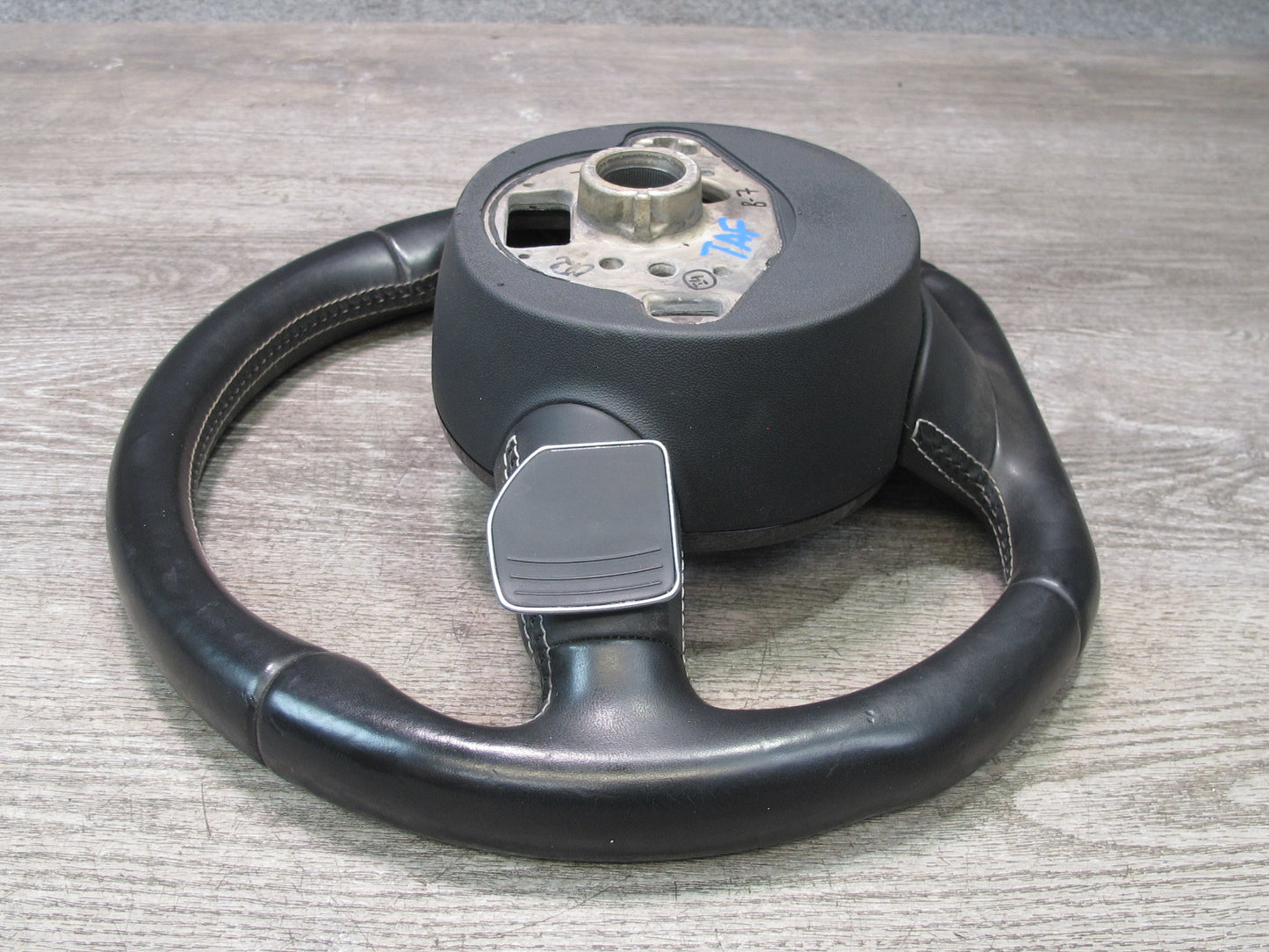 13-16 Audi A4 S4 B8 AT 3-SPOKE S-line Sport Leather Steering w Paddles Black OEM