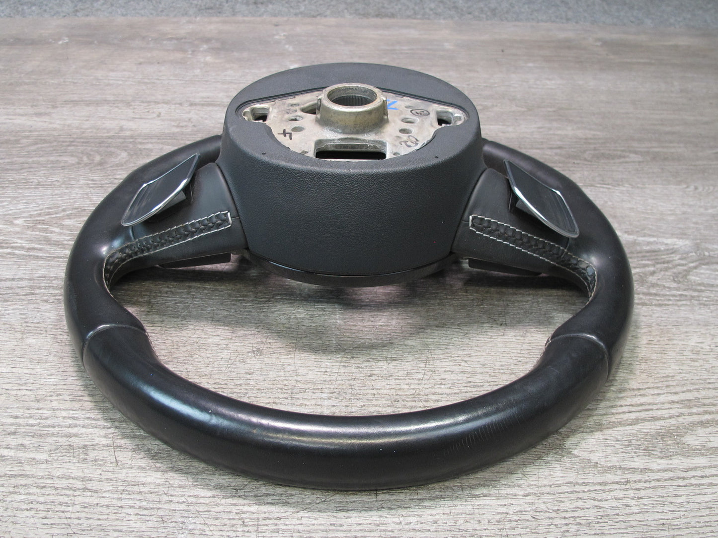 13-16 Audi A4 S4 B8 AT 3-SPOKE S-line Sport Leather Steering w Paddles Black OEM