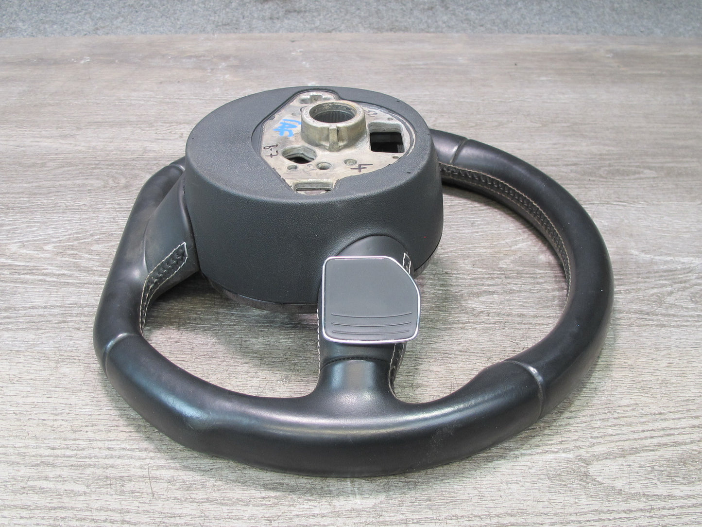 13-16 Audi A4 S4 B8 AT 3-SPOKE S-line Sport Leather Steering w Paddles Black OEM