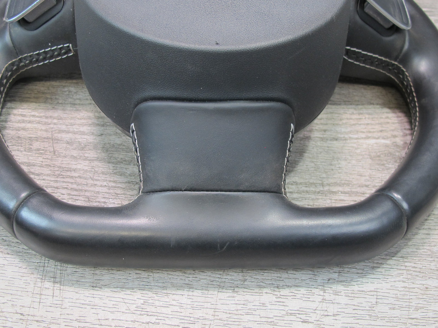 13-16 Audi A4 S4 B8 AT 3-SPOKE S-line Sport Leather Steering w Paddles Black OEM