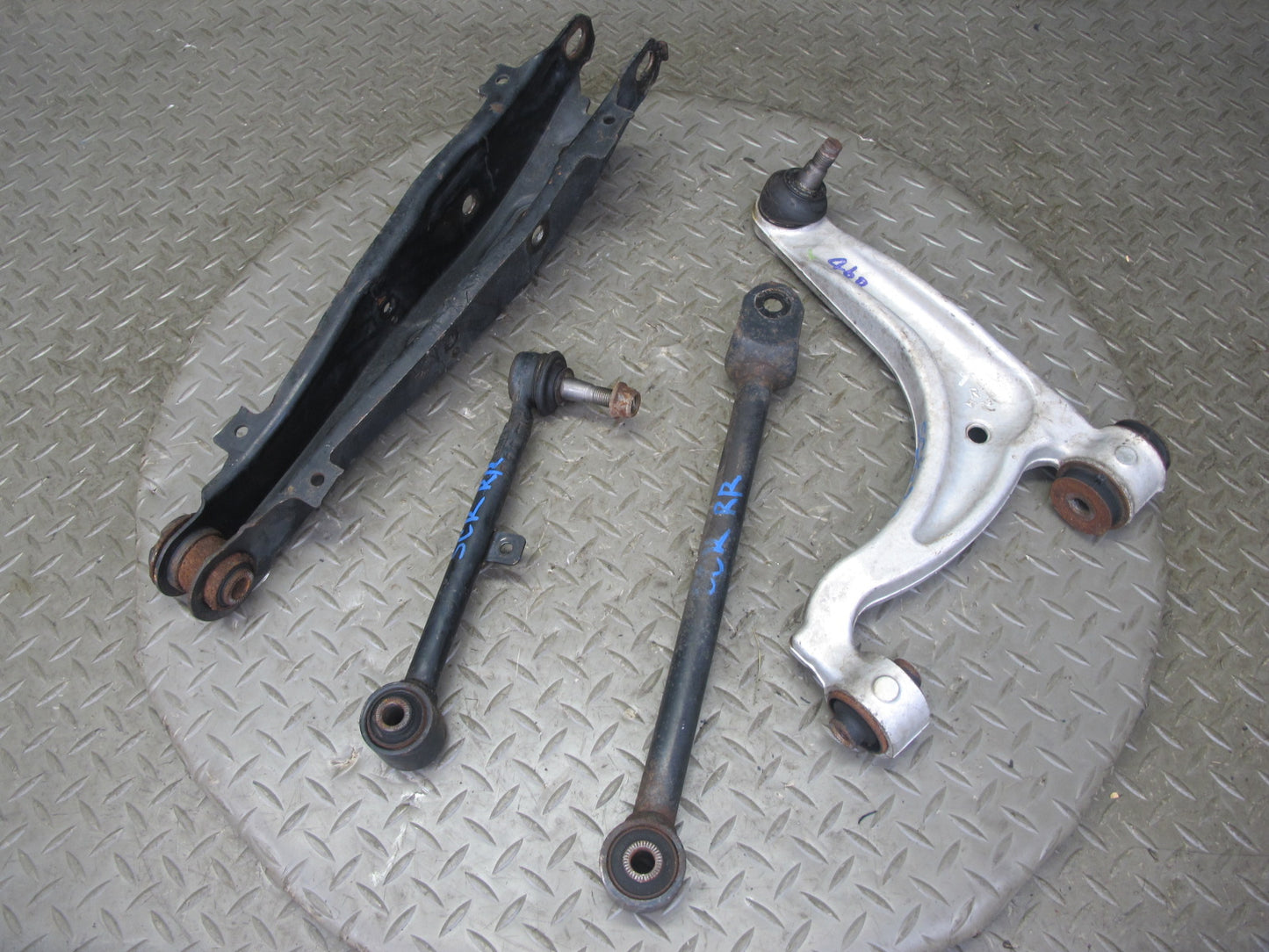 02-10 Lexus SC430 Set of 4 Rear Right Suspension Upper & Lower Control Arm OEM