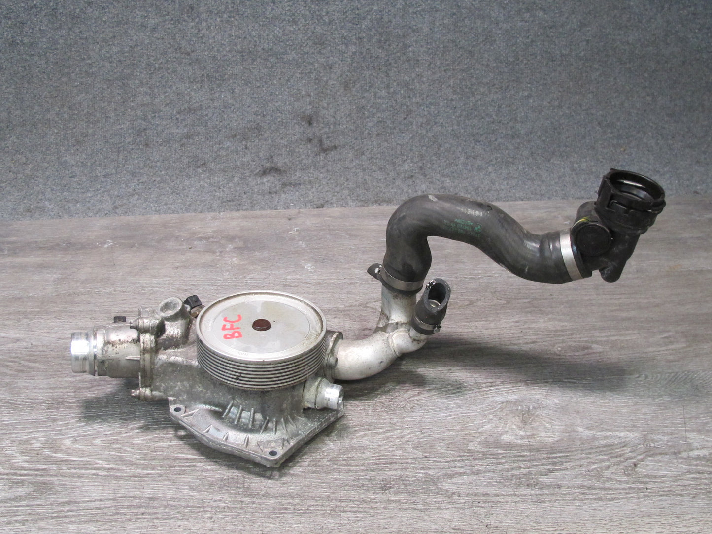 11-16 BMW F12 F10 550i N63 Engine Coolant Water Pump w Thermostat Housing OEM