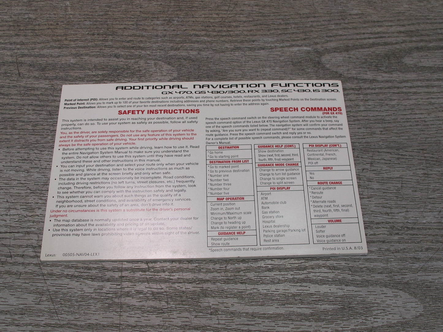 2004 Lexus Z40 SC430 Owners Guide Manual Book Set w Case OEM