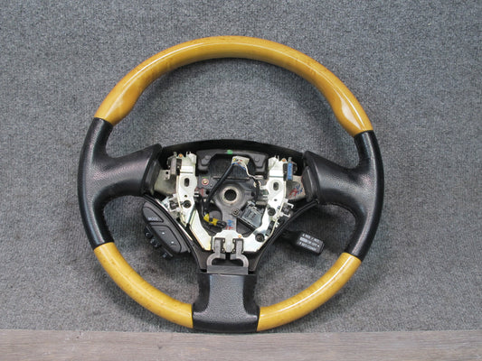 02-06 Lexus Z40 SC430 Leather Wood Steering w Radio & Cruise Control Switch OEM