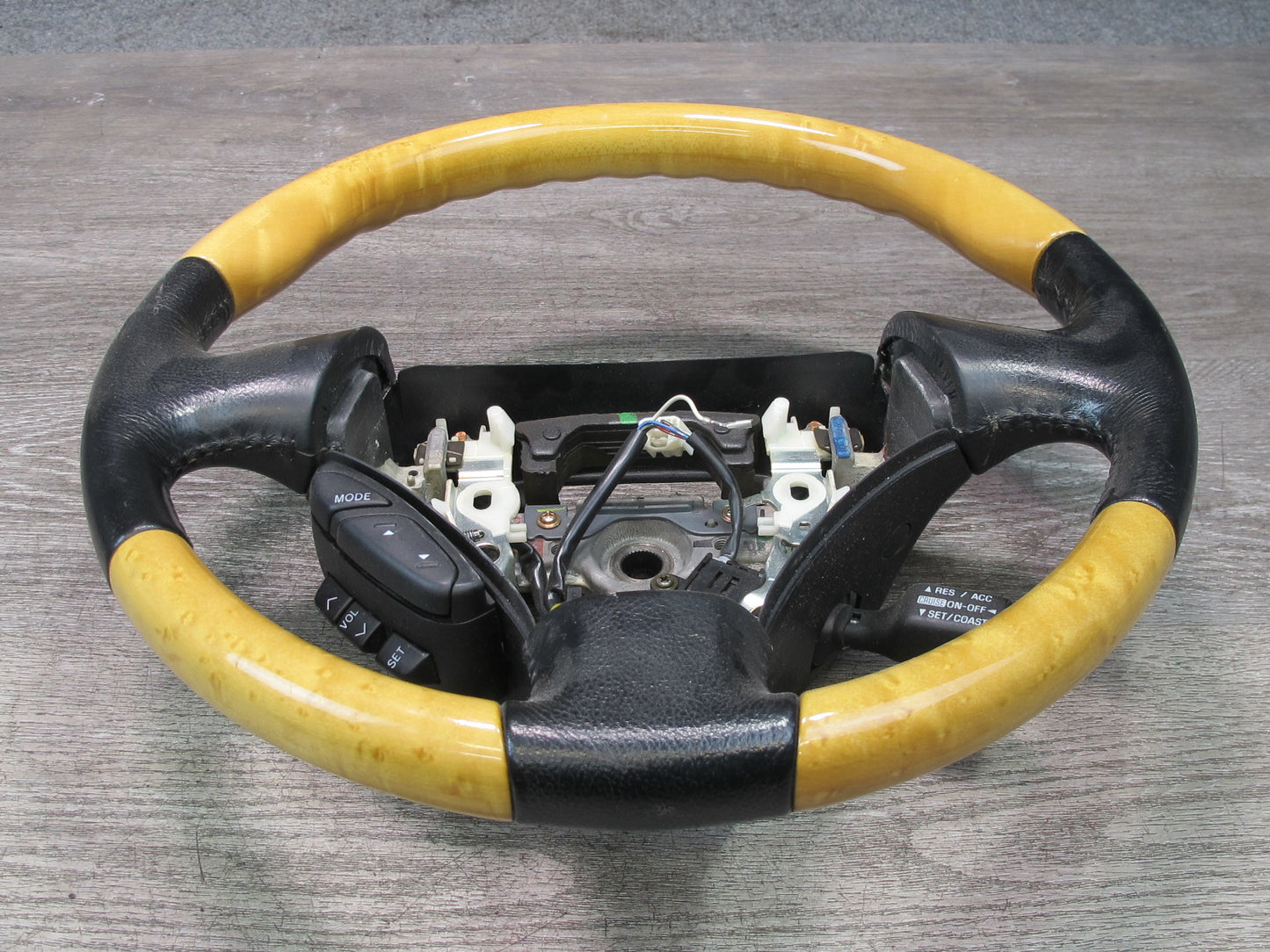 02-06 Lexus Z40 SC430 Leather Wood Steering w Radio & Cruise Control Switch OEM