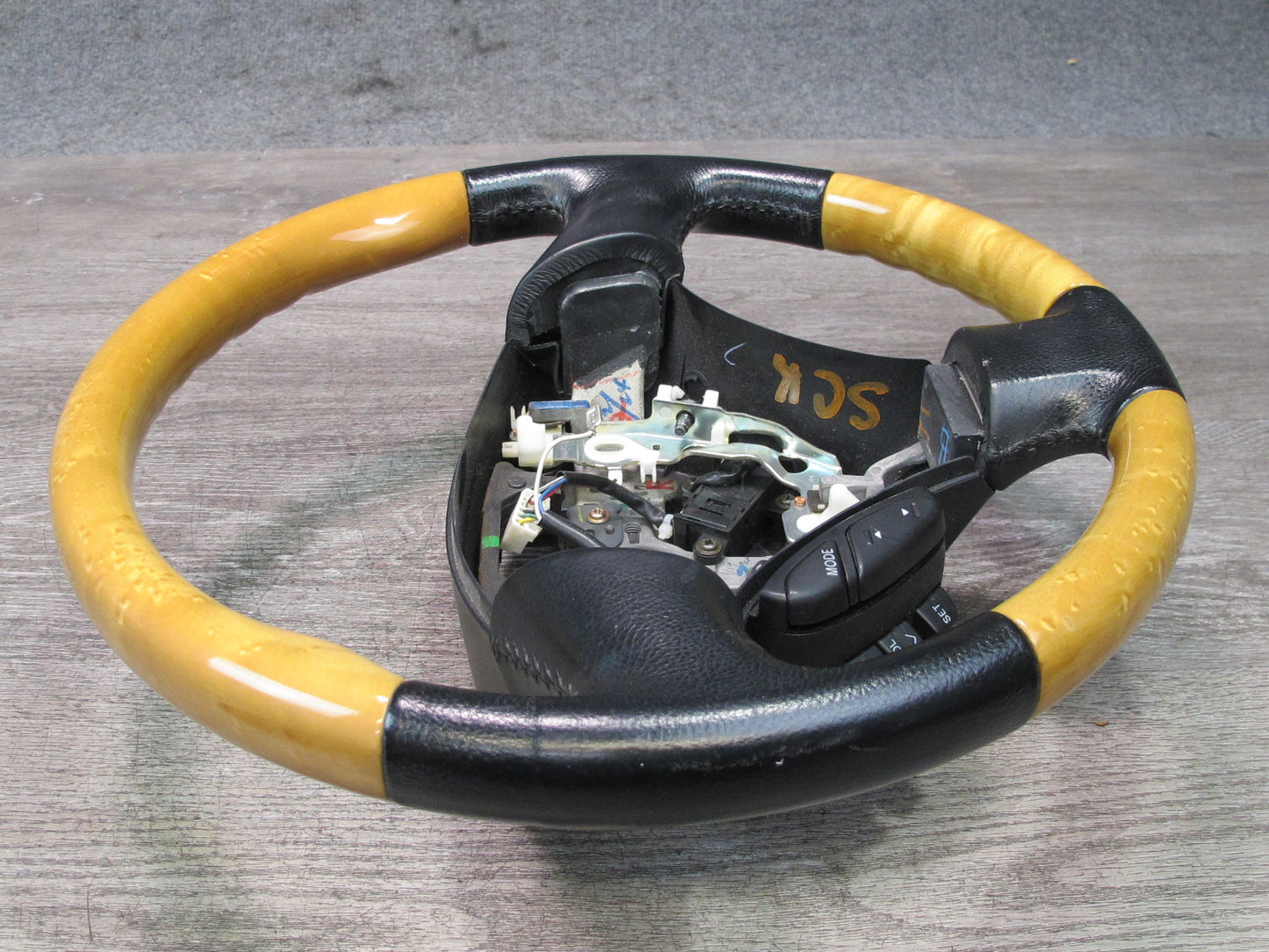 02-06 Lexus Z40 SC430 Leather Wood Steering w Radio & Cruise Control Switch OEM