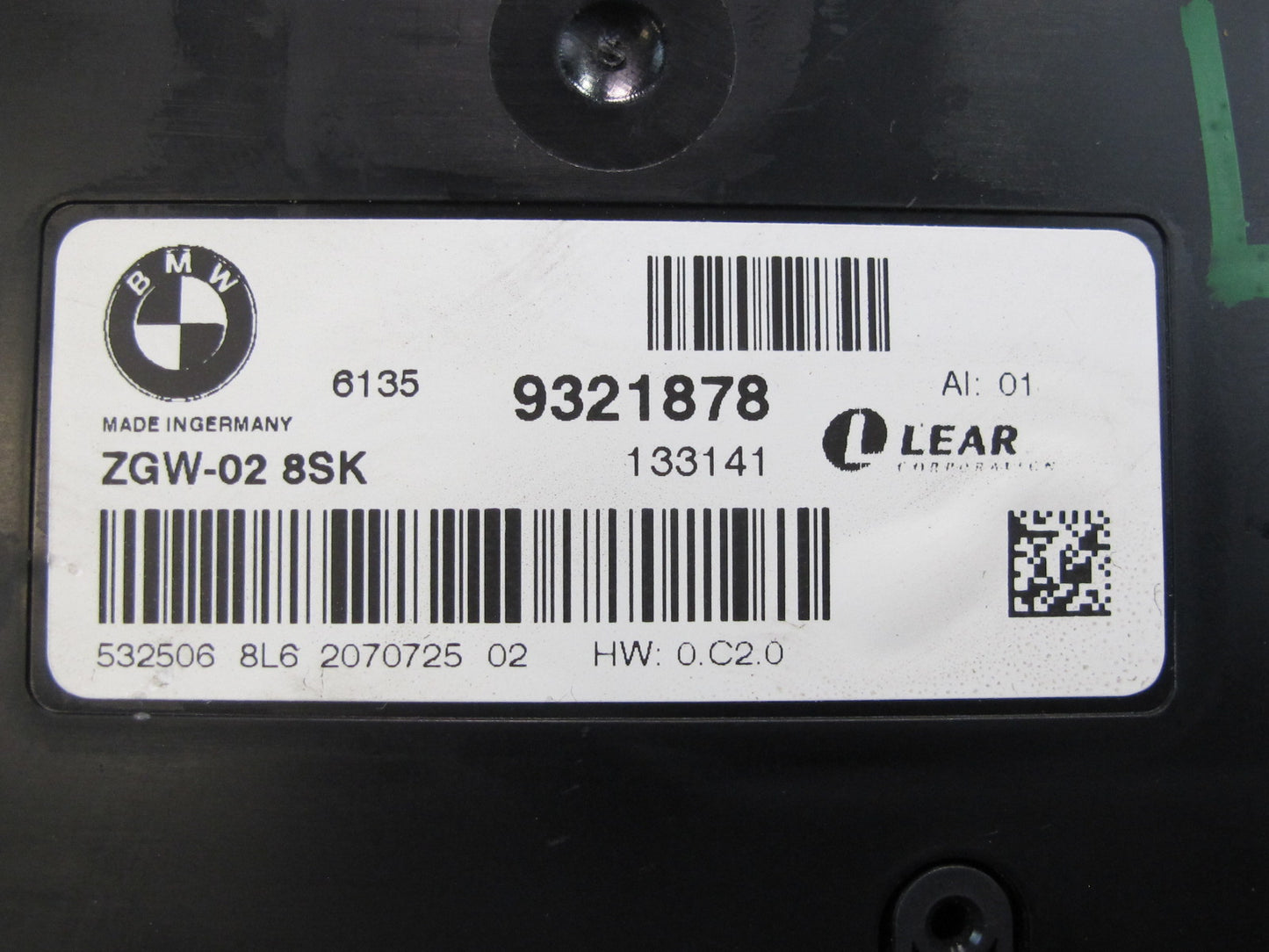 2012-2018 BMW F12 F13 F06 M6 Central Gateway Control Module 9321878
