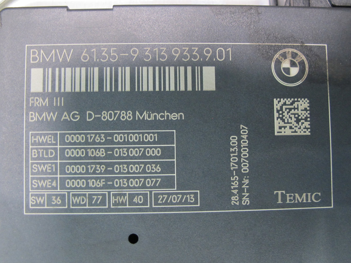 2012-2018 BMW F12 F13 F06 M6 Footwell Light Control Module Computer Unit