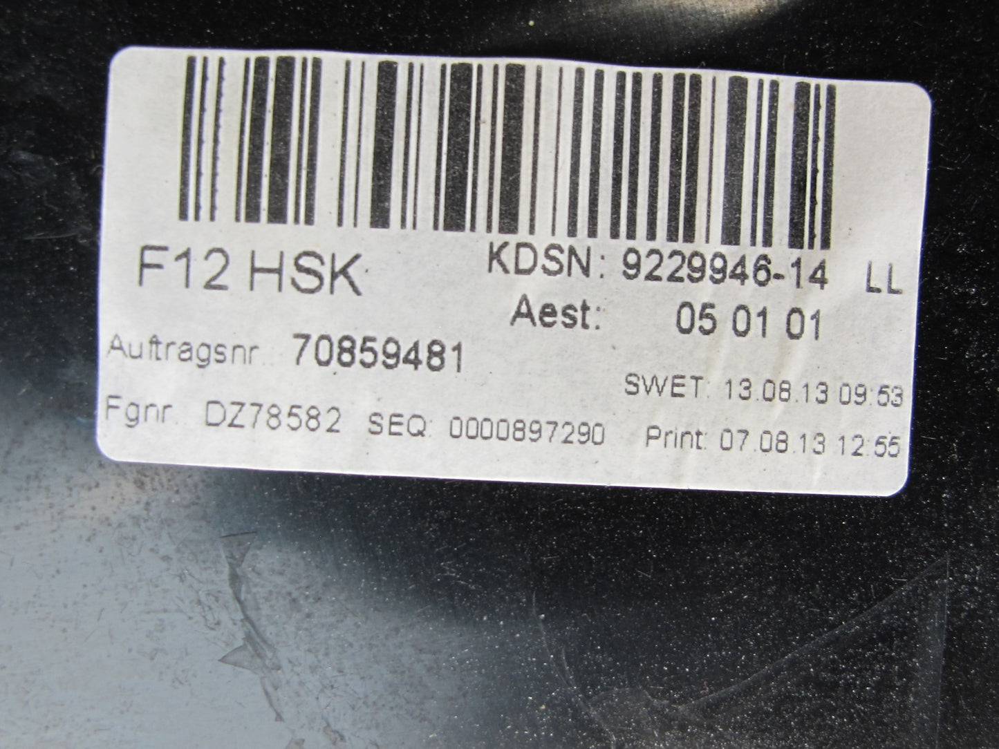 2012-2018 BMW F12 F13 F06 M6 Right Side Glove Box Storage Compartment Black