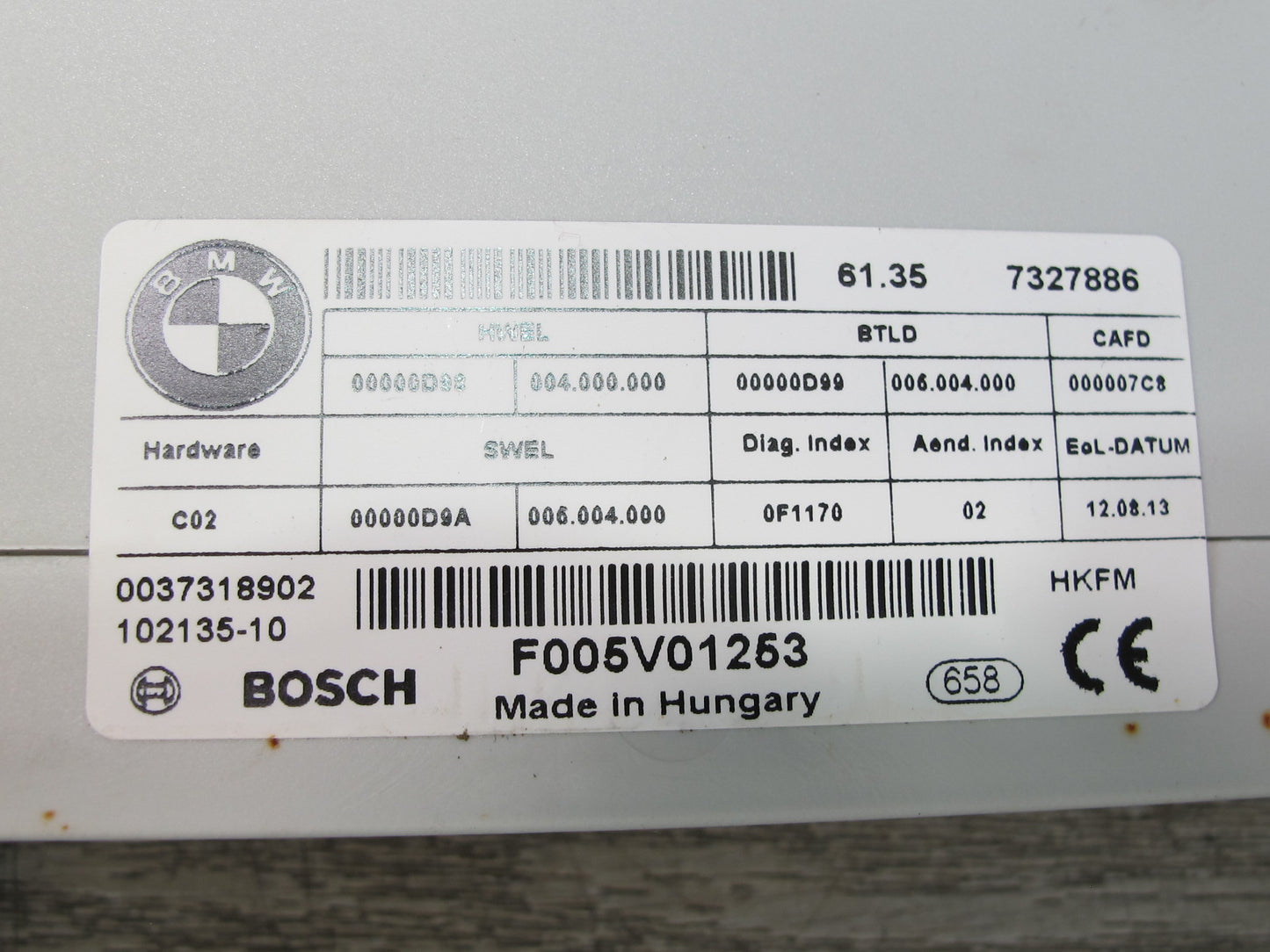 11-17 BMW F07 F10 F25 X3 Rear Tailgate Trunk Lid Control Module 7327886 OEM