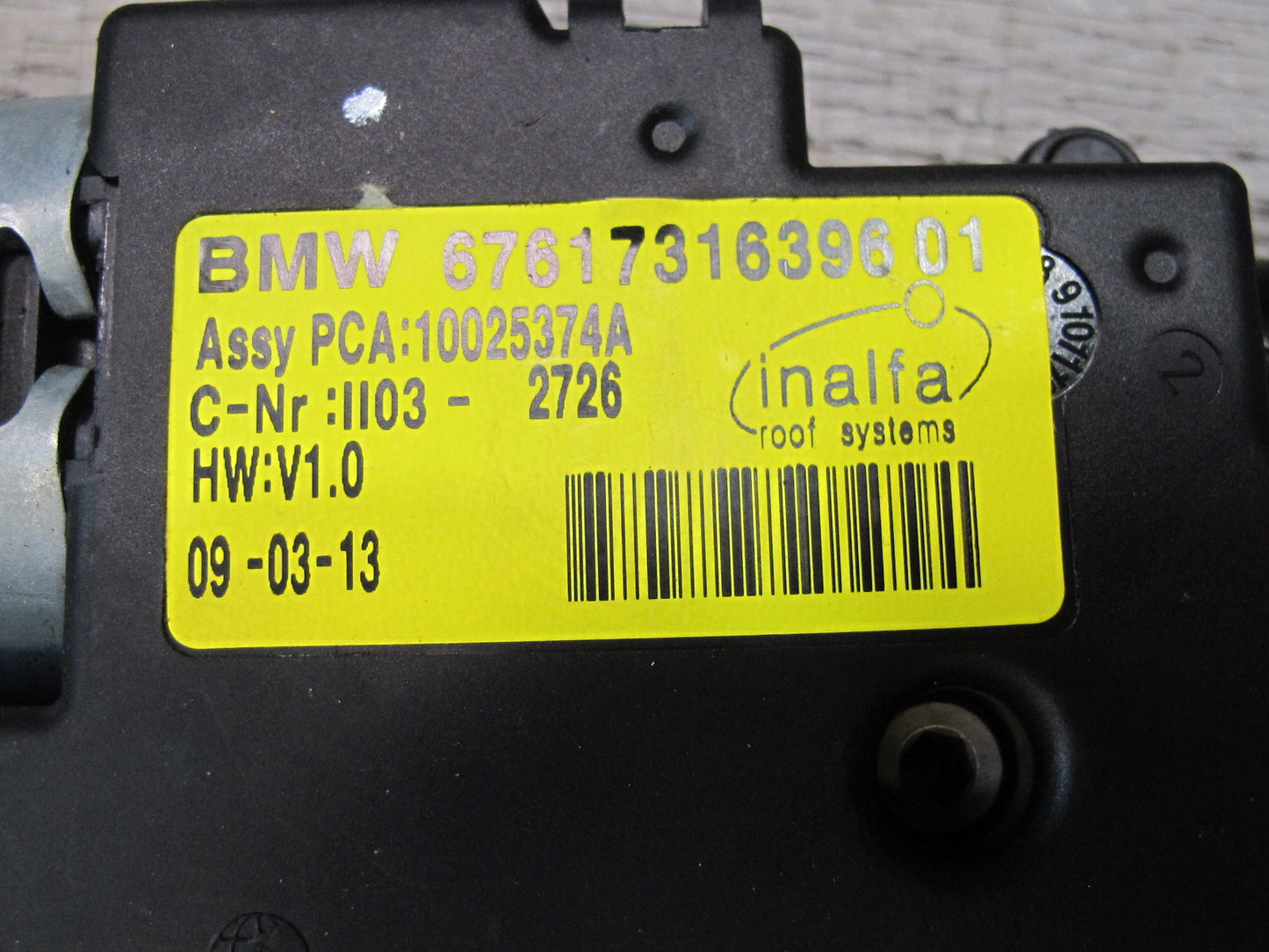 11-17 BMW F25 X3 Sunroof Motor Drive Unit 7316396 OEM
