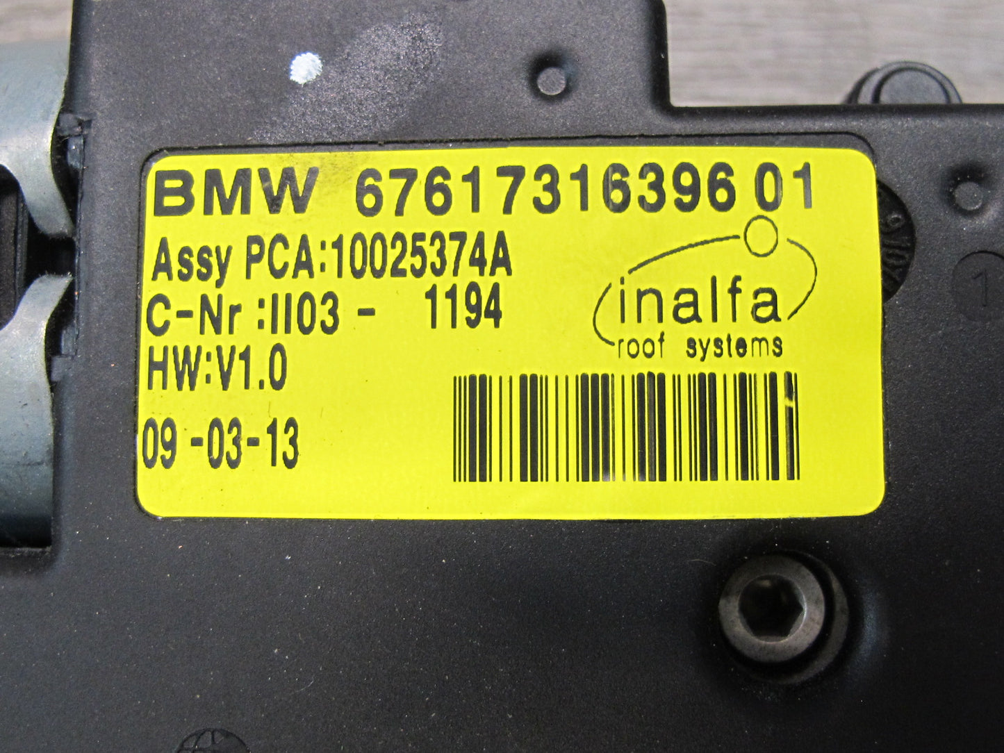 11-17 BMW F25 X3 Sunroof Motor Drive Unit 7316396 OEM