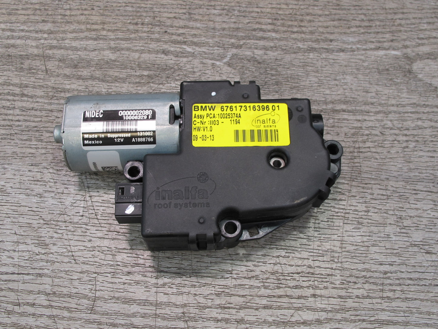 11-17 BMW F25 X3 Sunroof Motor Drive Unit 7316396 OEM