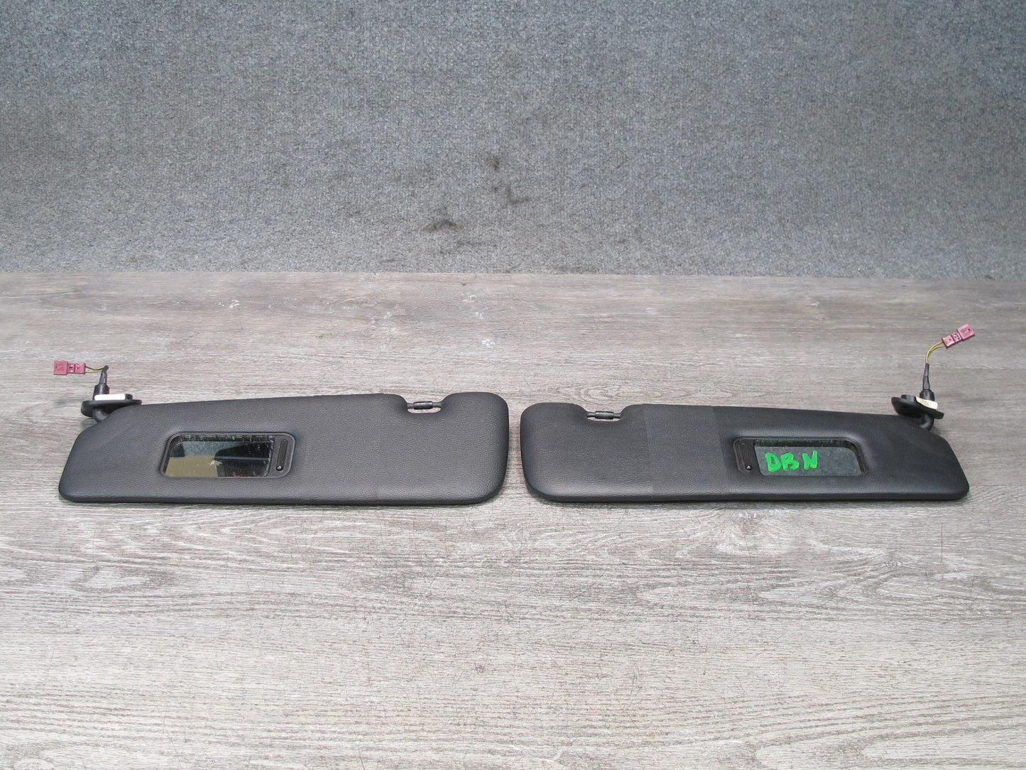 08-13 BMW E88 135i Convertible Left & Right Sun Visor Black Set OEM