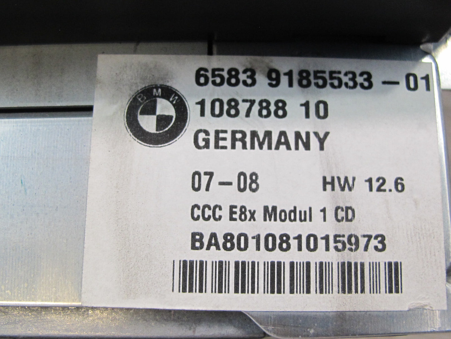 2008 BMW E82 E88 135I CCC Navi Radio CD Player Receiver Head Unit 9185533 OEM