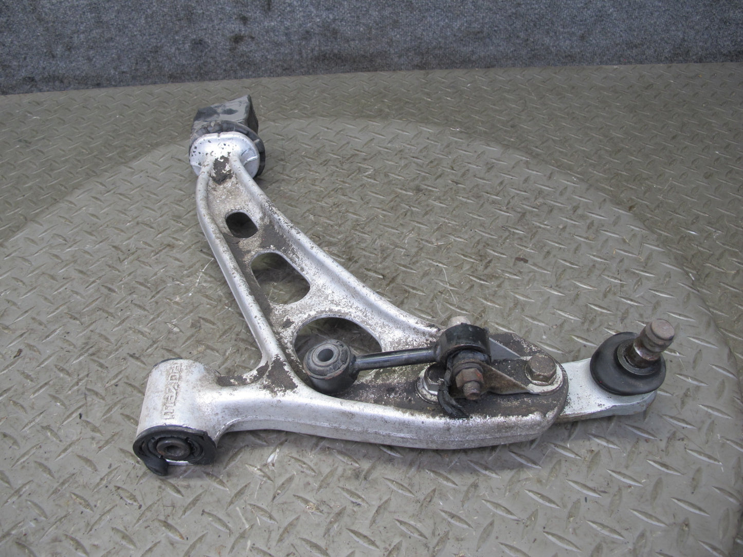 86-88 Mazda RX7 FC3S Front Left Suspension Lower Control Arm w Strut Rod OEM