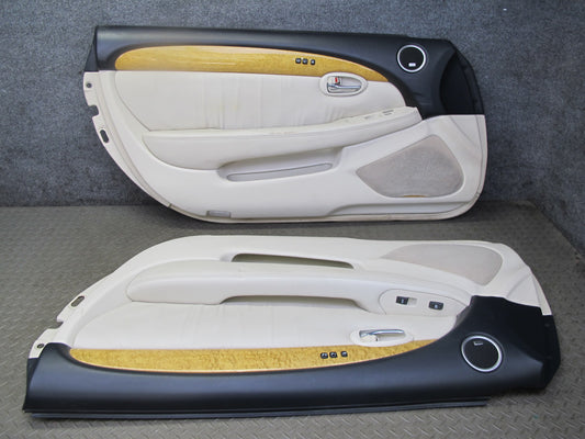 02-05 Lexus SC430 Set of 2 Left & Right Door Interior Trim Cover Panel Ecru OEM