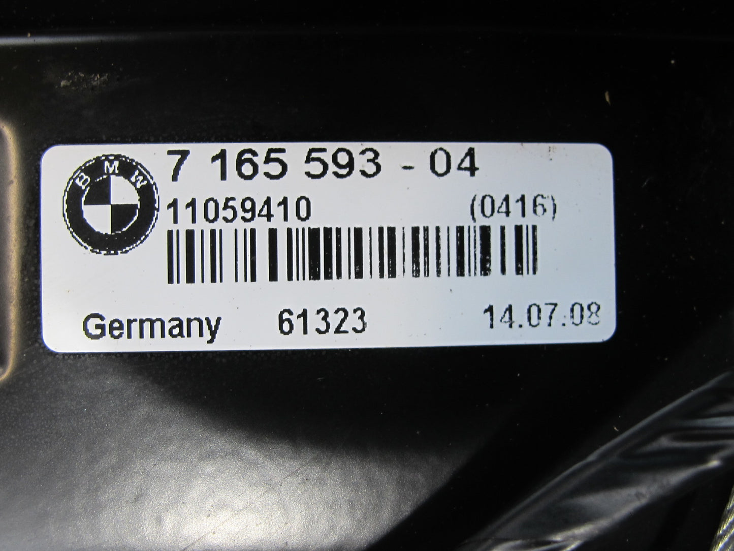 08-13 BMW E88 135I Convertible Rear Left Quarter Window Regulator w Motor OEM