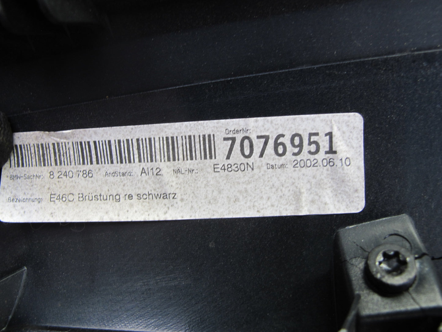 01-06 BMW E46 330ci Convertible Rear Left & Right Lateral Trim Cover Set OEM