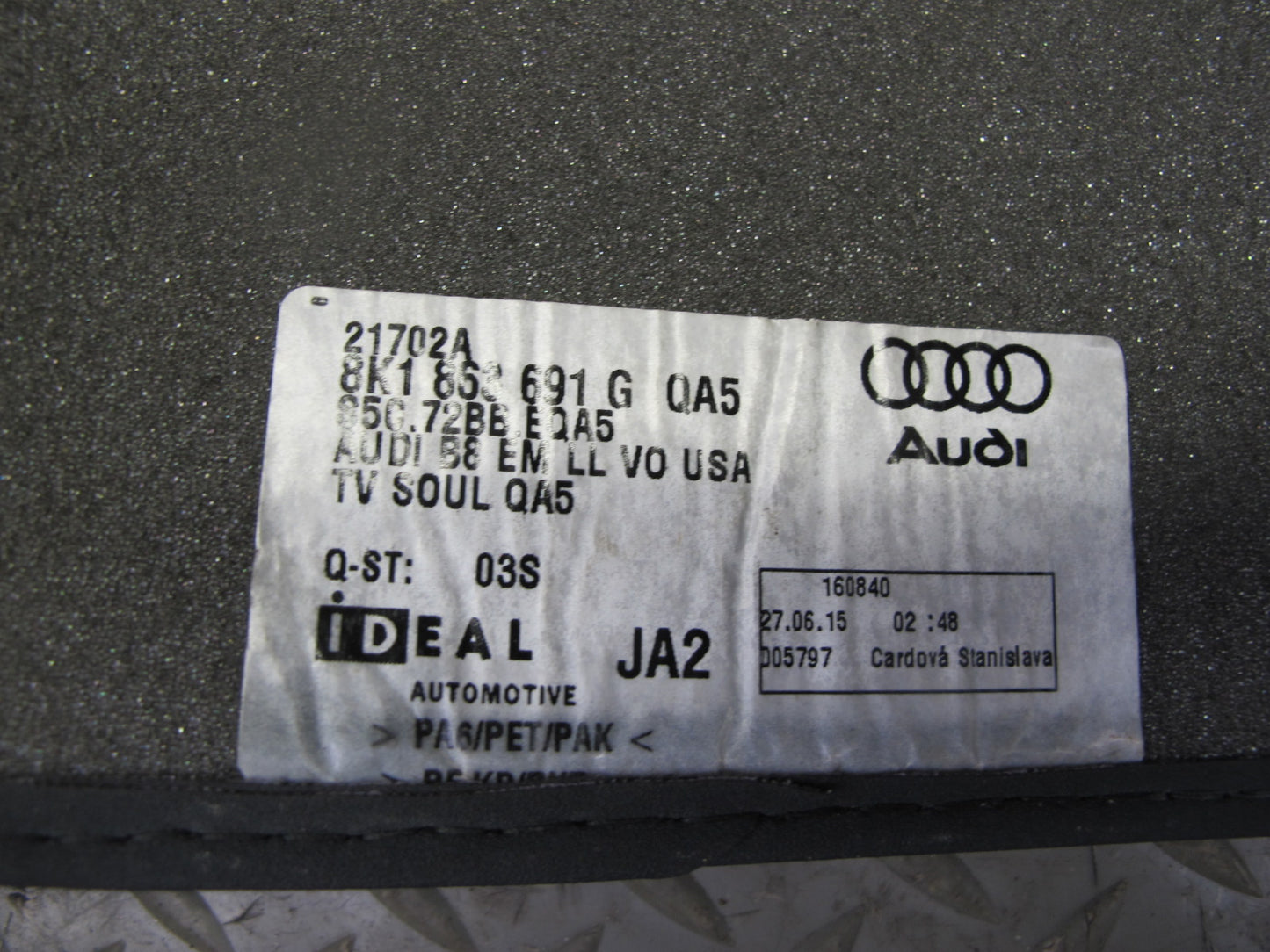 13-16 Audi A4 S4 B8 Set of 4 Front & Rear Floor MAT Carpet Black OEM