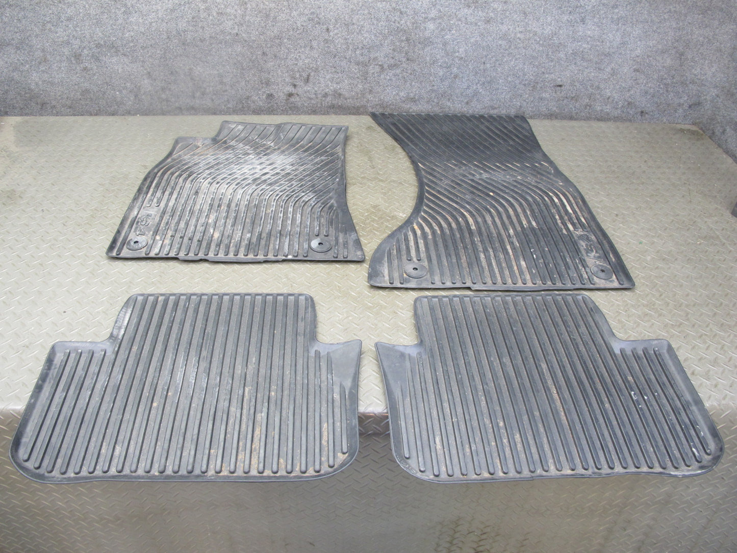 13-16 Audi S4 B8 Set of 4 Front & Rear Floor MAT Rubber Black OEM