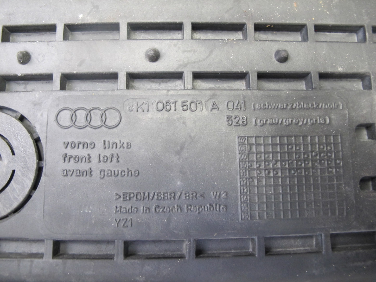 13-16 Audi S4 B8 Set of 4 Front & Rear Floor MAT Rubber Black OEM