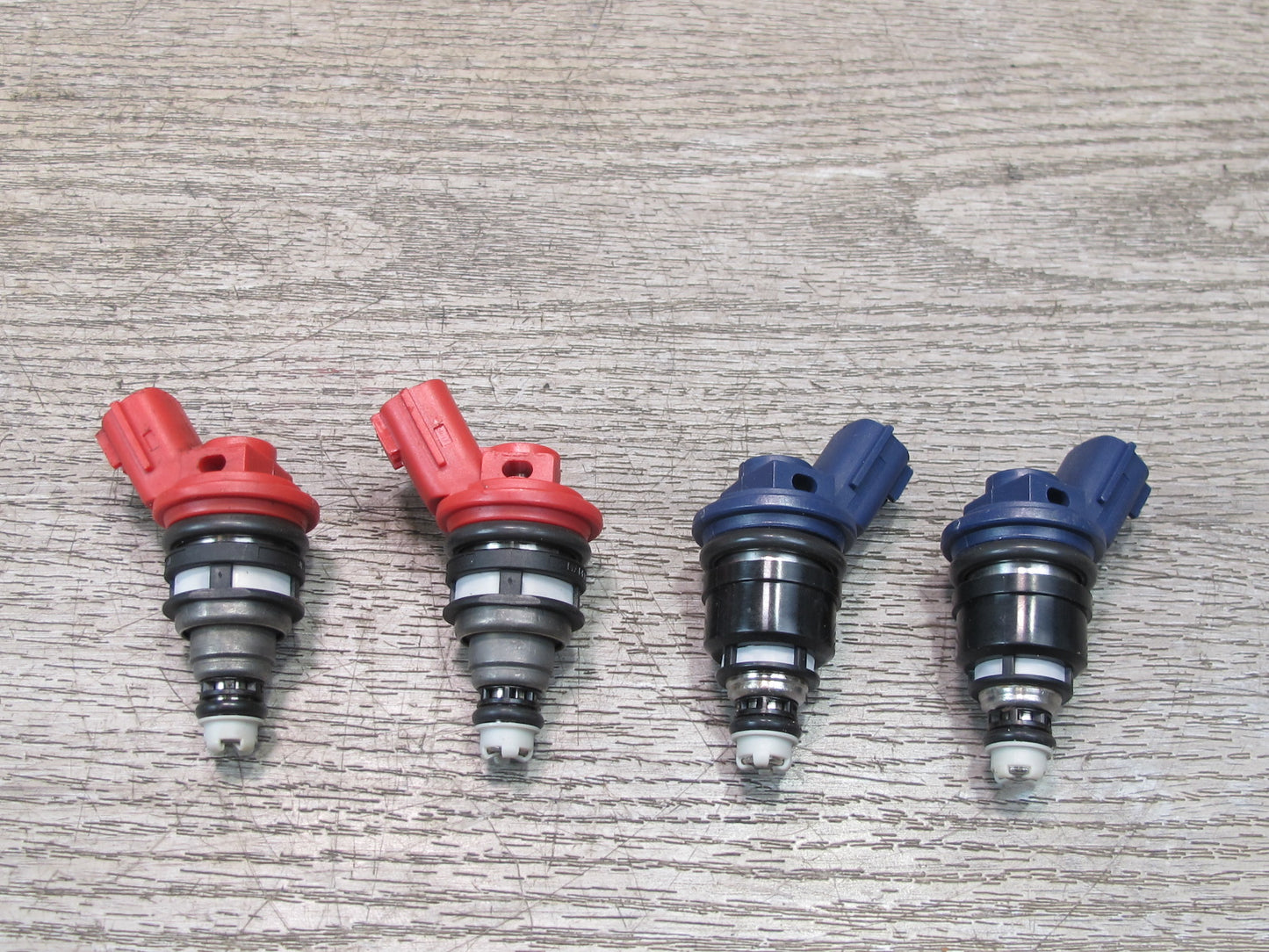 90-96 Nissan Z32 300ZX Turbo Set of 4 RED & Blue Fuel Injector