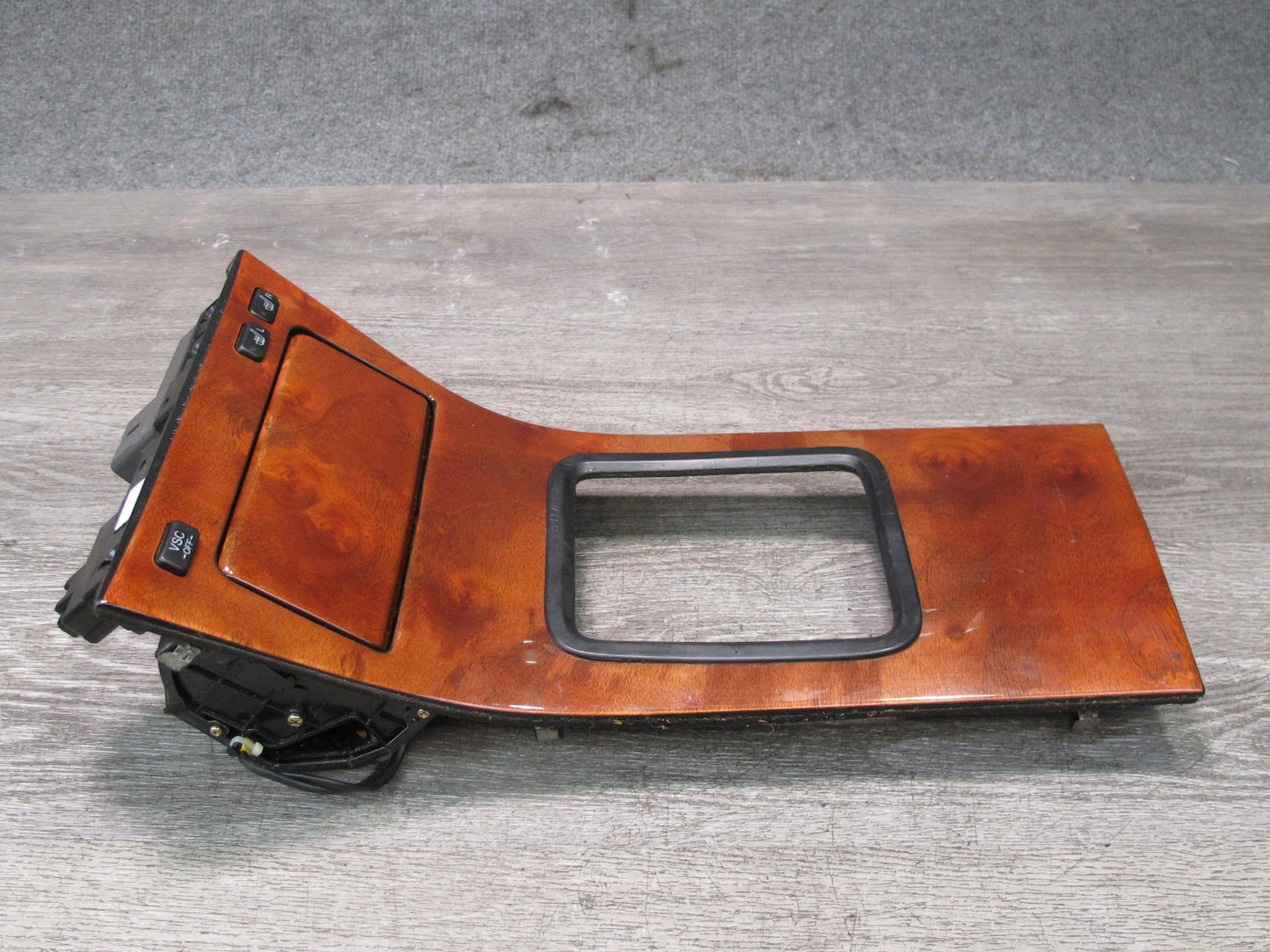 98-00 Lexus LS400 Center Console Shifter Wood Trim w VSC Heated Seat Switch OEM