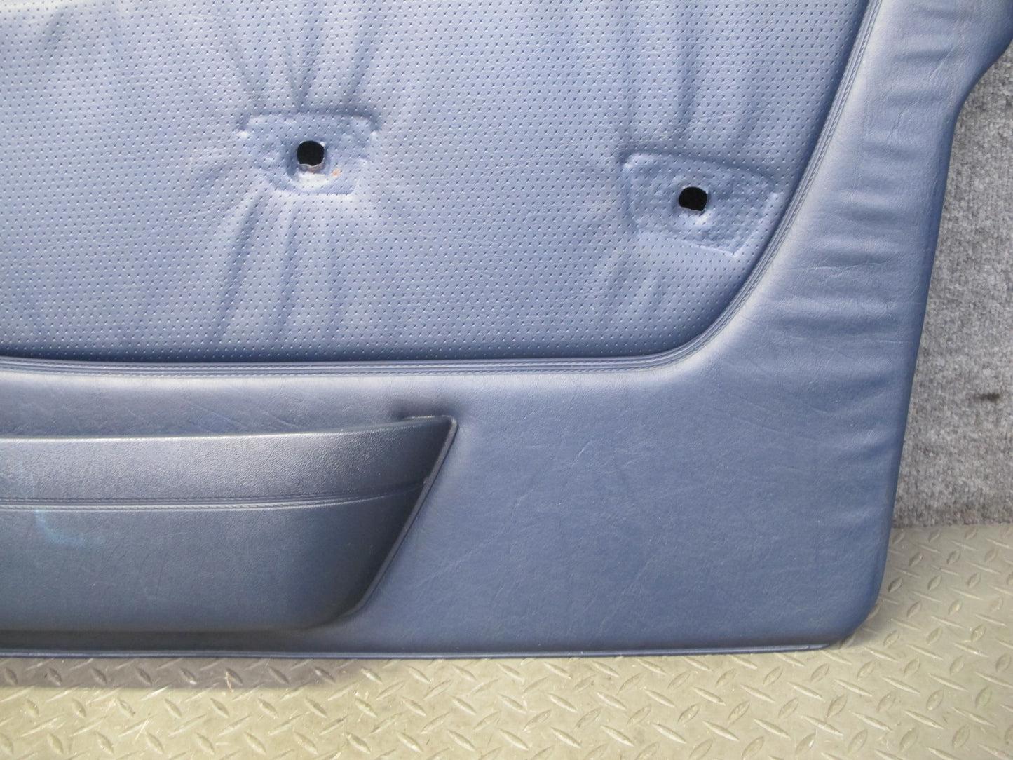 82-85 Mercedes W123 300D Sedan Front L & R Door Interior Trim Cover Blue Set OEM