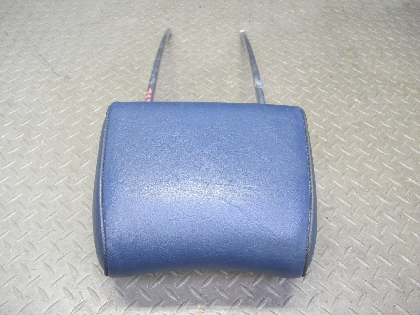 82-85 Mercedes W123 300D Front Left & Right Seat Leather Headrest Blue Set OEM