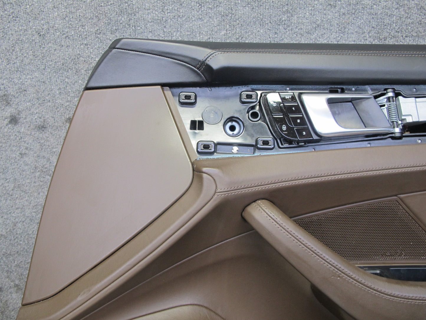 17-23 Porsche Panamera 971 Front Door Interior Trim Cover Panel Set Saddle Brown