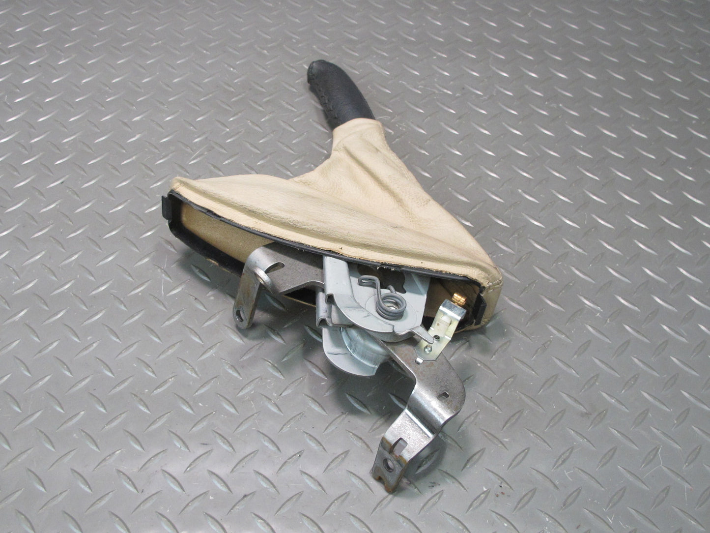 01-06 BMW E46 330ci Parking Brake Handbrake Handle Leather Boot Cover Beige OEM