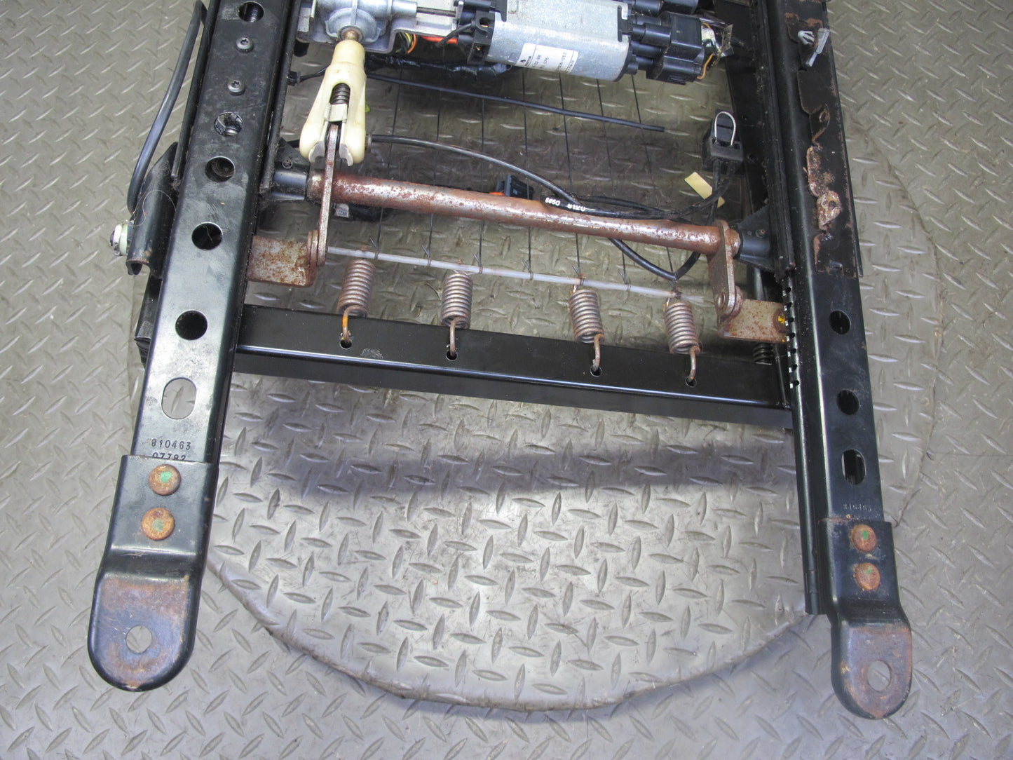 97-04 Chevrolet Corvette C5 Front Left Driver Seat Lower Track Frame w Motor OEM