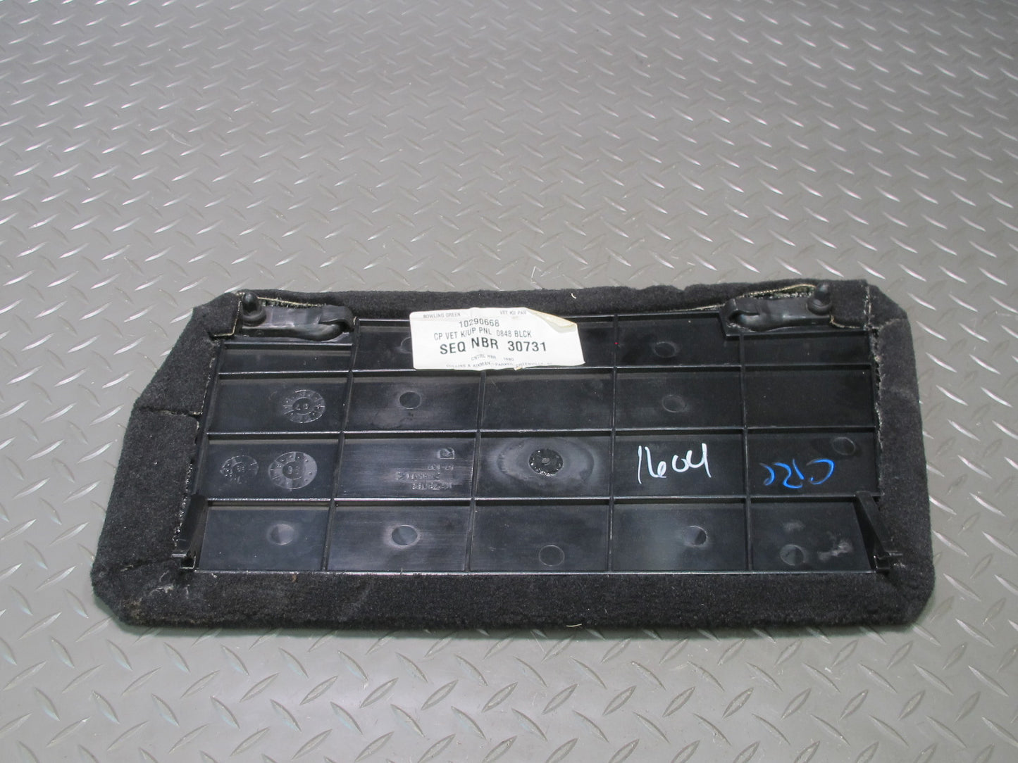 97-04 Chevrolet Corvette C5 Fuse Panel Cover Carpet Interior Black 10273083 OEM