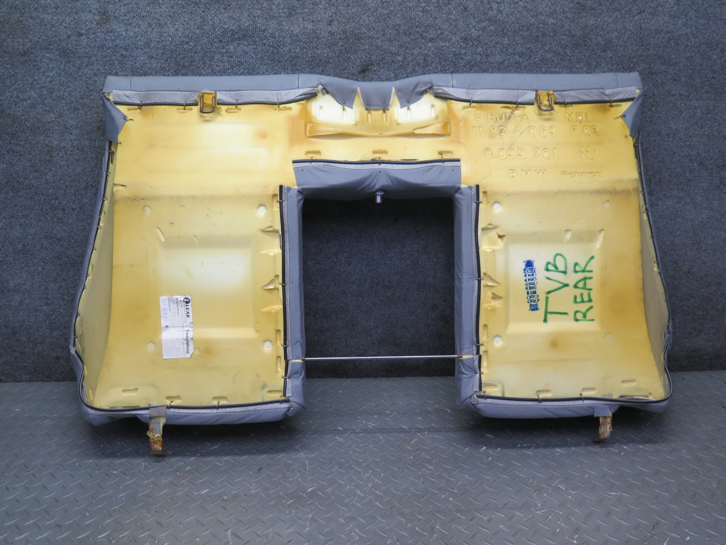 01-06 BMW E46 330ci Convertible Rear Seat Upper Leather Cushion Gray OEM