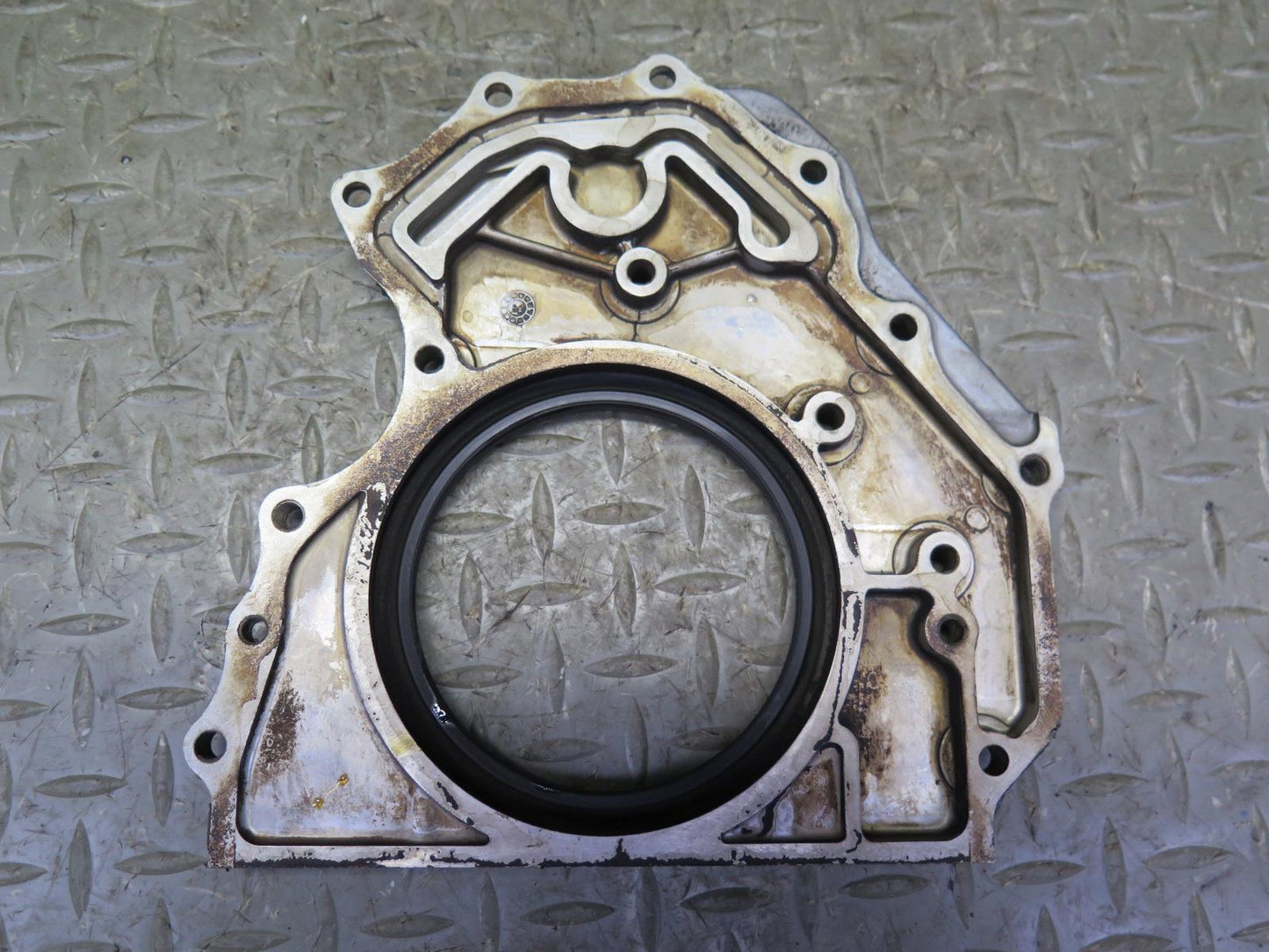 81-85 Mercedes R107 380SL M116 Engine Rear Crank Cover Plate 1170110008 OEM