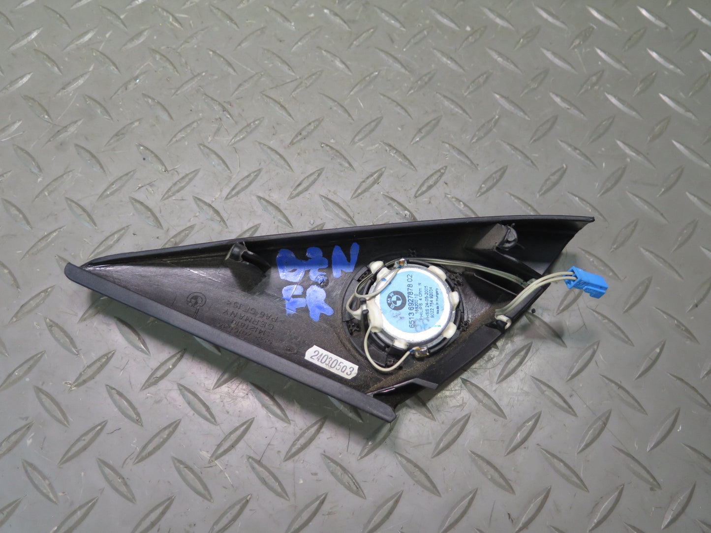 03-08 BMW E85 E86 Z4 Right Door Corner TOP Hi-fi Tweeter Speaker w Trim OEM