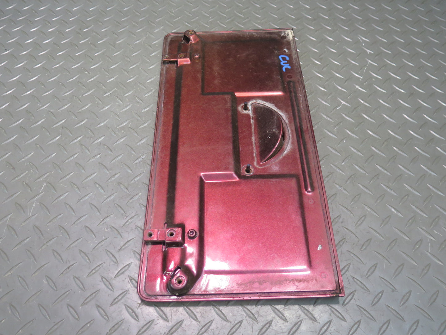 86-95 Chevrolet Corvette C4 Convert Fuel Door Lid Cover RED w Emblem Logo OEM