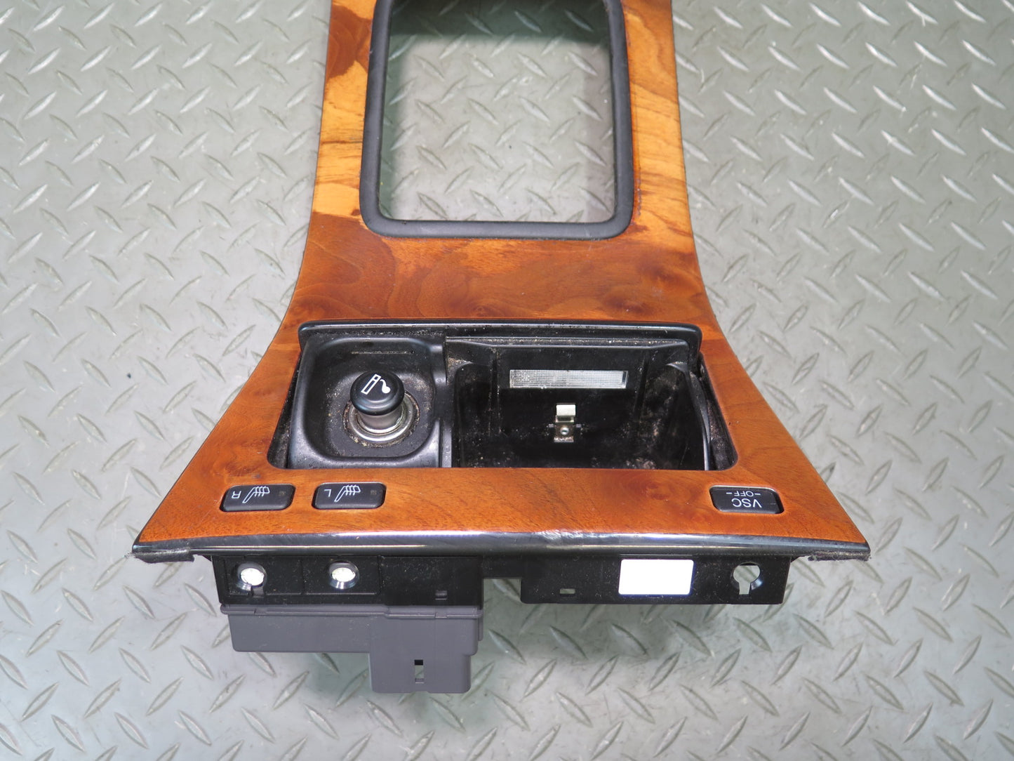 98-00 Lexus LS400 Center Console Shifter Wood Trim w VSC Heated Seat Switch OEM